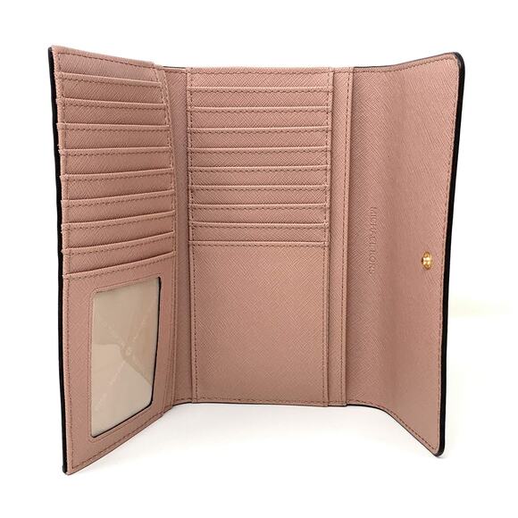 NWT Michael Kors Jet Set Travel Large Trifold Wallet Blossom Pink Fawn - Picture 3 of 4